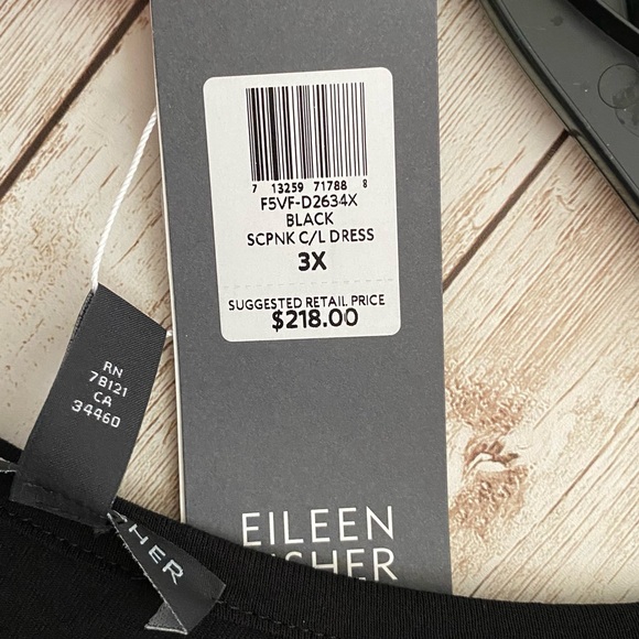 Eileen Fisher Scoop Neck Viscose Jersey Calf Length Dress Size 3X - Picture 4 of 5